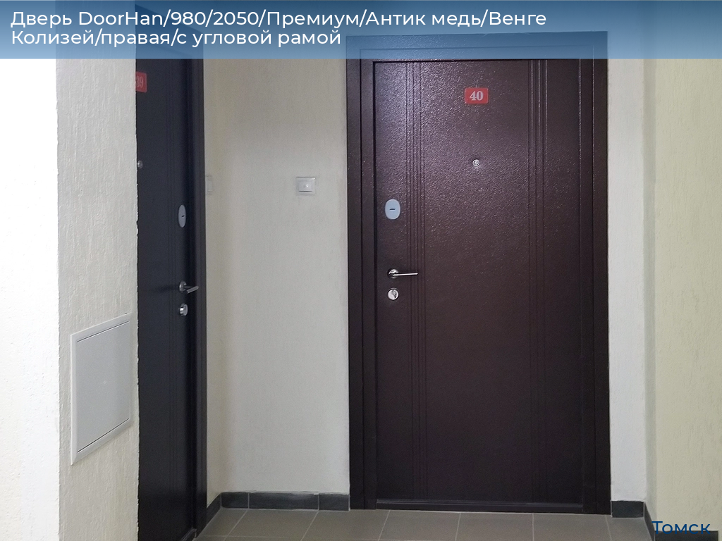 Дверь DoorHan/980/2050/Премиум/Антик медь/Венге Колизей/правая/с угловой рамой, tomsk.doorhan.ru